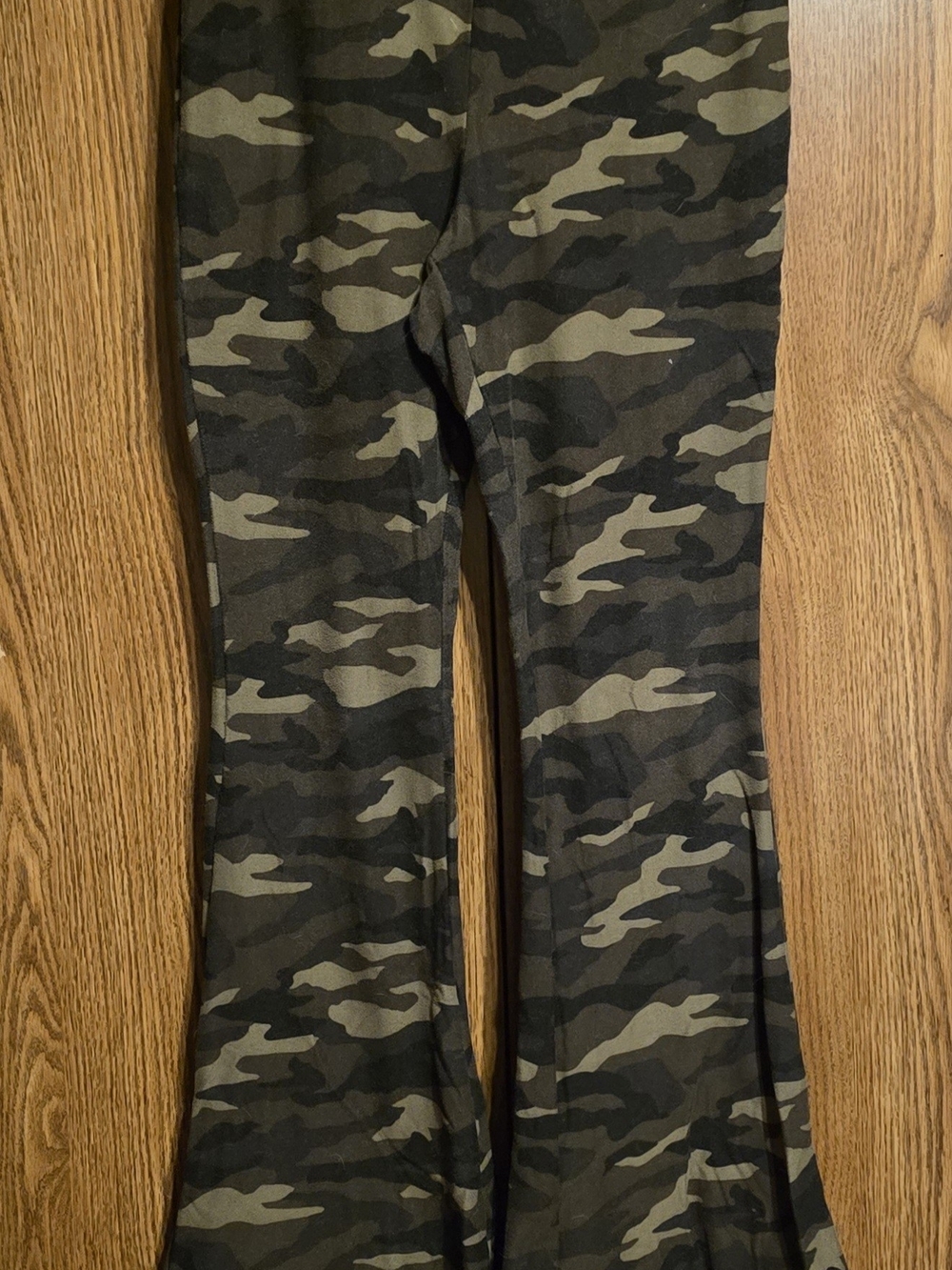 Source Unknown Camo Flare Pants in Olive and Black